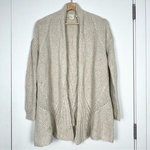 Eileen Fisher Women's Cable Knit Cardigan Sweater Size S Ivory Chunky Lagenlook